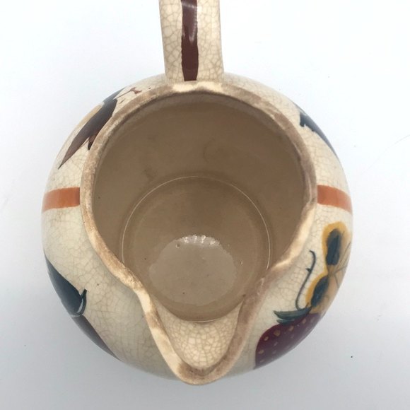 Vintage Nasco Hand Painted Fruit Design Porcelain Creamer Pitcher Japan 1954 - Picture 2 of 5